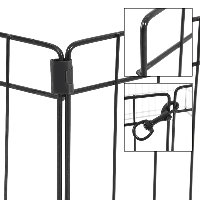 Freilaufgehege aus 8 Gittern für Kleintiere 124x76x124 cm aus Metall pulverbeschichtet