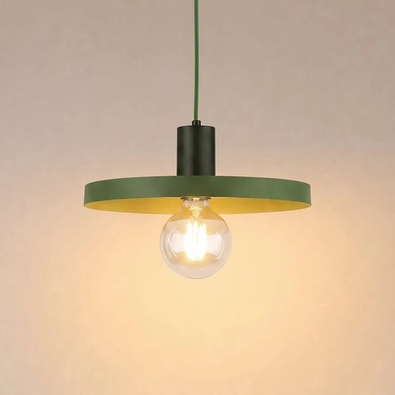 B-Ware Sila Pendelleuchte Hängelampe grün Metall Kunststoff Wohnzimmer Esszimmer Mod568