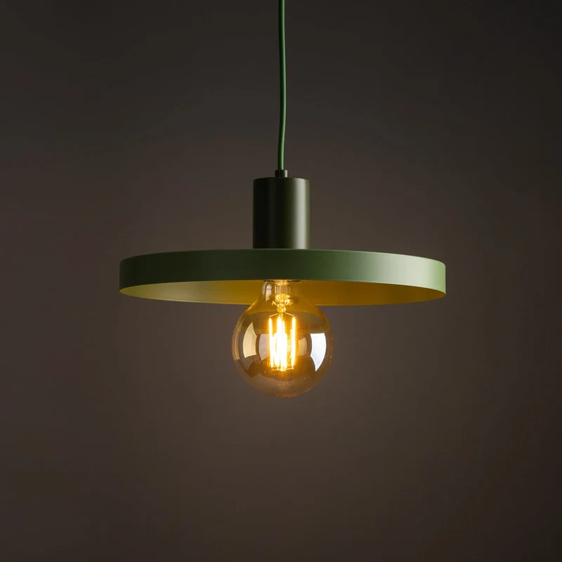 B-Ware Sila Pendelleuchte Hängelampe grün Metall Kunststoff Wohnzimmer Esszimmer Mod568