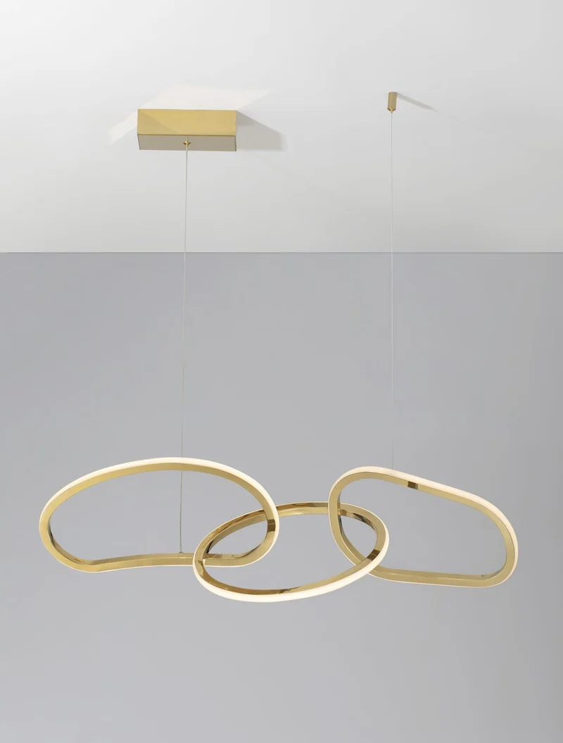 B-Ware Nova Luce Pendelleuchte Hängeleuchte LED Gold GIRISH Warmweiß dimmbar 41 W Lampe