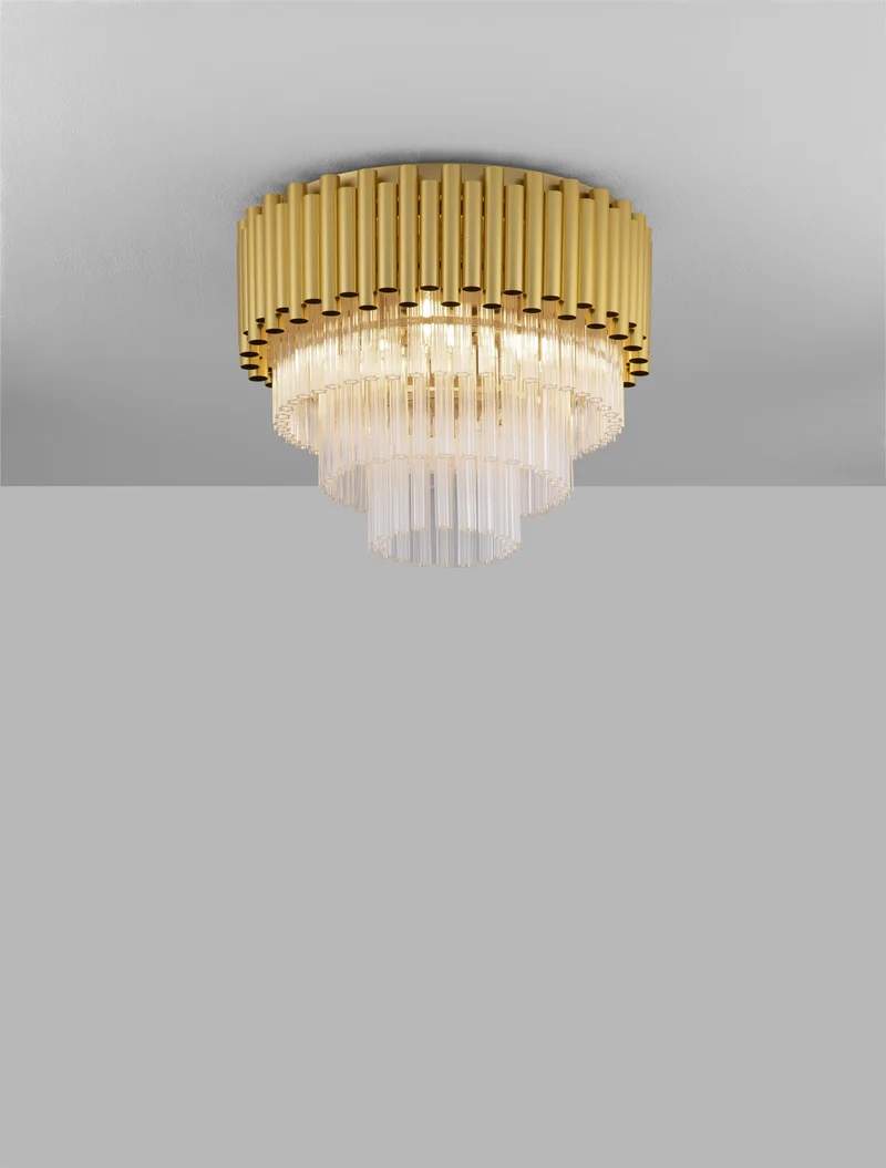 B-Ware Nova Luce Deckenleuchte Deckenlampe MAGNOLIA Gold E14 LED 5fach dimmbar Lampe