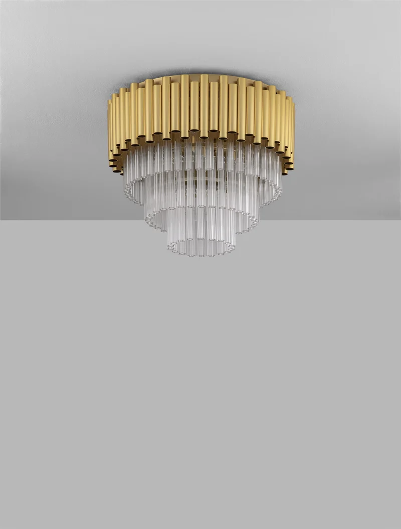B-Ware Nova Luce Deckenleuchte Deckenlampe MAGNOLIA Gold E14 LED 5fach dimmbar Lampe