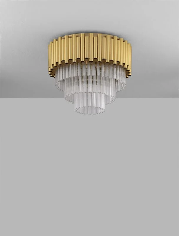 B-Ware Nova Luce Deckenleuchte Deckenlampe MAGNOLIA Gold E14 LED 5fach dimmbar Lampe
