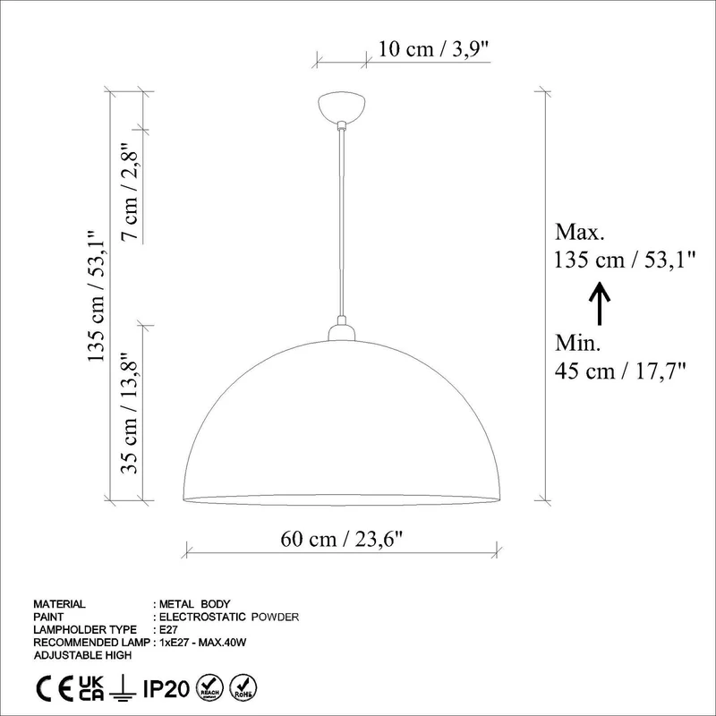 B-Ware Opviq Hängeleuchte Pendelleuchte Lampe altmessing Metall Ø 60 cm E27 dimmbar270