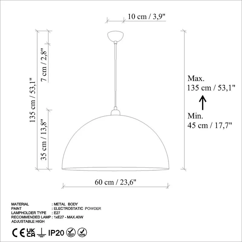 B-Ware Opviq Hängeleuchte Pendelleuchte Lampe altmessing Metall Ø 60 cm E27 dimmbar270