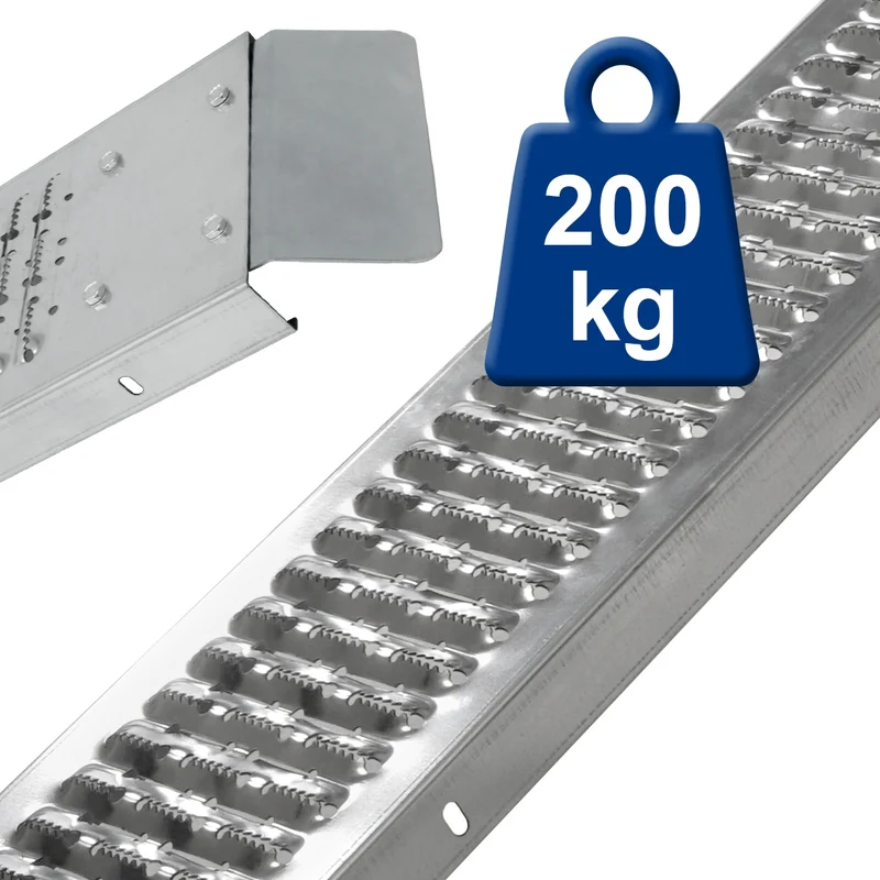 2er Set klappbare Auffahrrampe 180 cm, belastbar bis 400 kg, aus Stahl