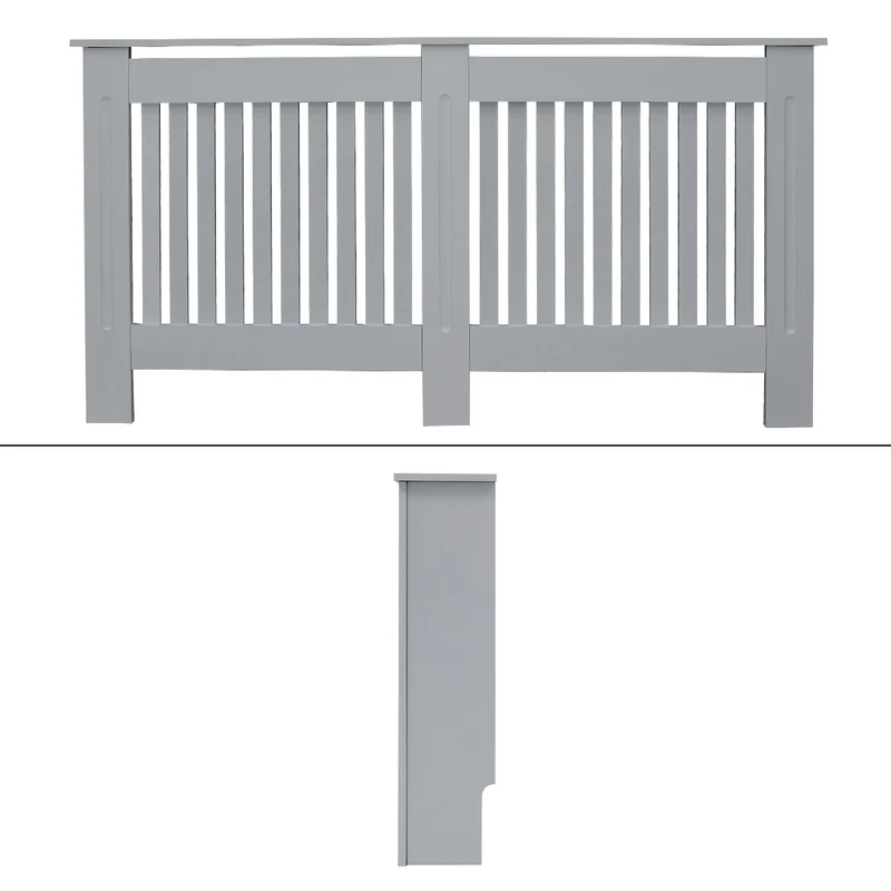 B-Ware Heizkörperverkleidung 152x19x82 cm Landhaus Grau aus MDF ML-Design