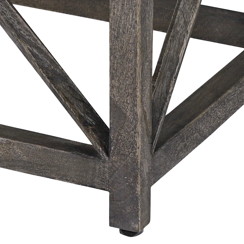 Beistelltisch Ø 45x55 cm Grau aus Mangoholz WOMO-Design