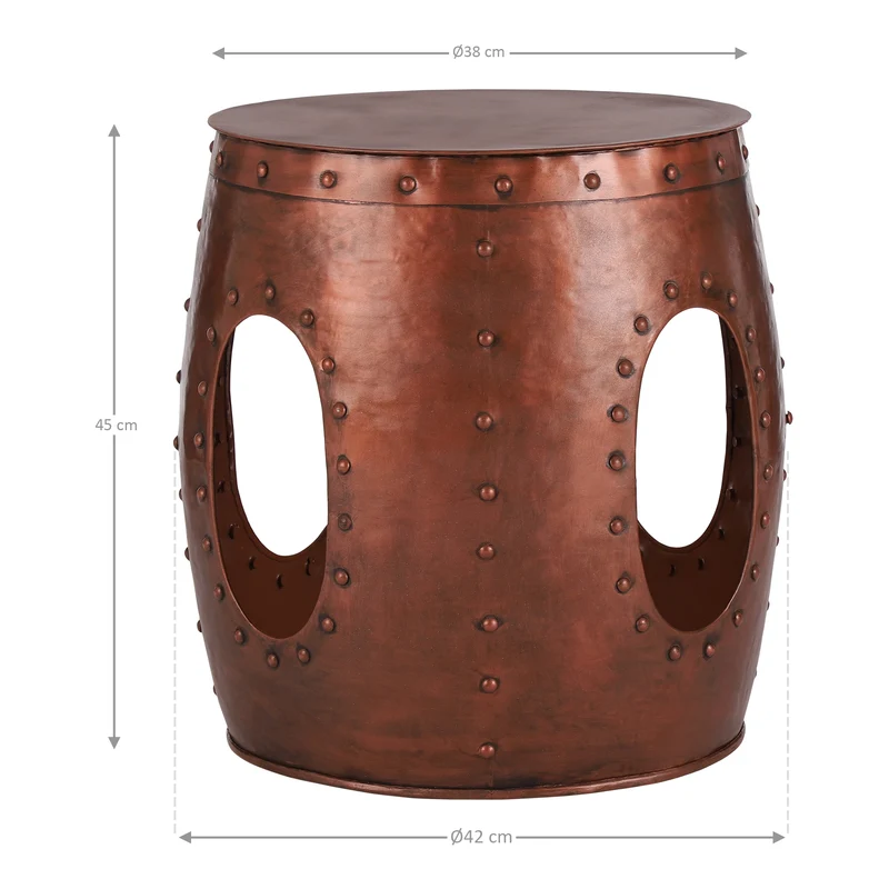 Beistelltisch Ø 38x45 cm Kupfer aus Metall WOMO-Design