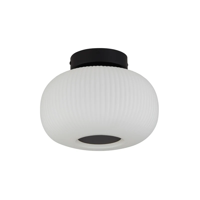 B-Ware Searchlight Deckenleuchte Lumina LED Lampe dimmbar schwarz weiß Ø24cm 18cm
