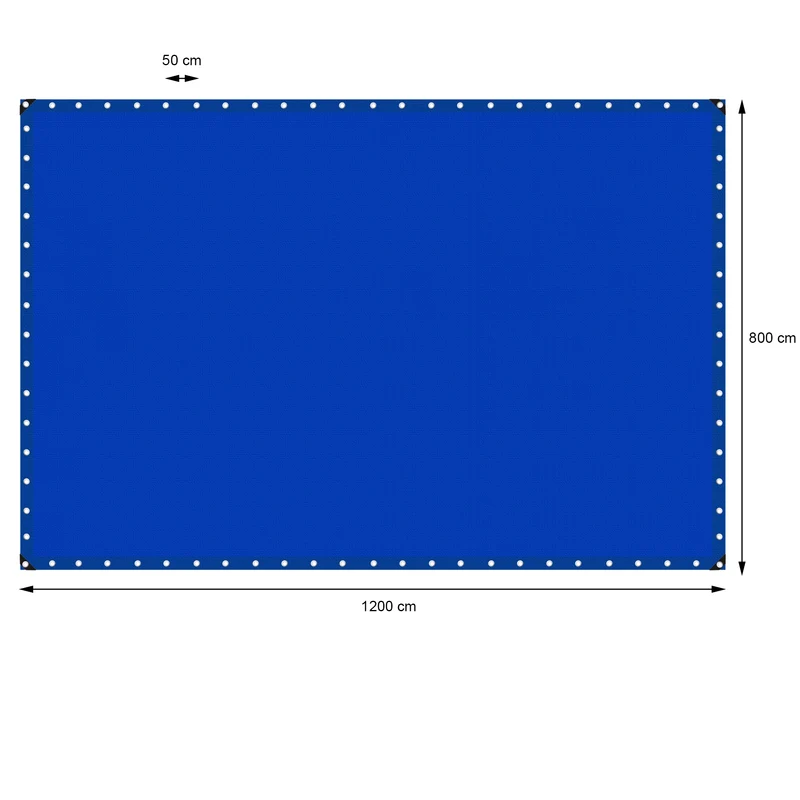 Abdeckplane Gewebeplane mit Ösen 8x12 m 260g/m² in Blau aus PE