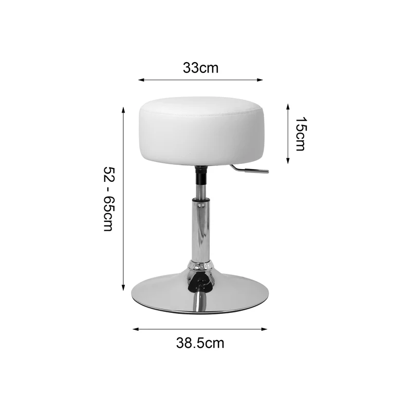 2er Set Sitzhocker Ø 33 cm Weiß aus verchromter Stahl ML-Design