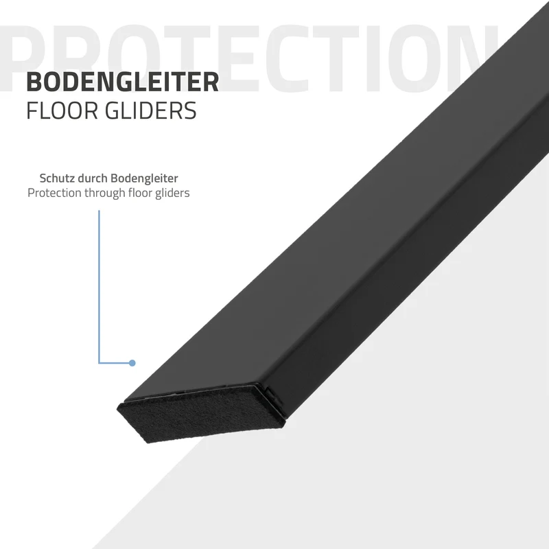 B-Ware Tischbeine 2er Set 75x72 cm Schwarz matt aus Stahl ML-Design