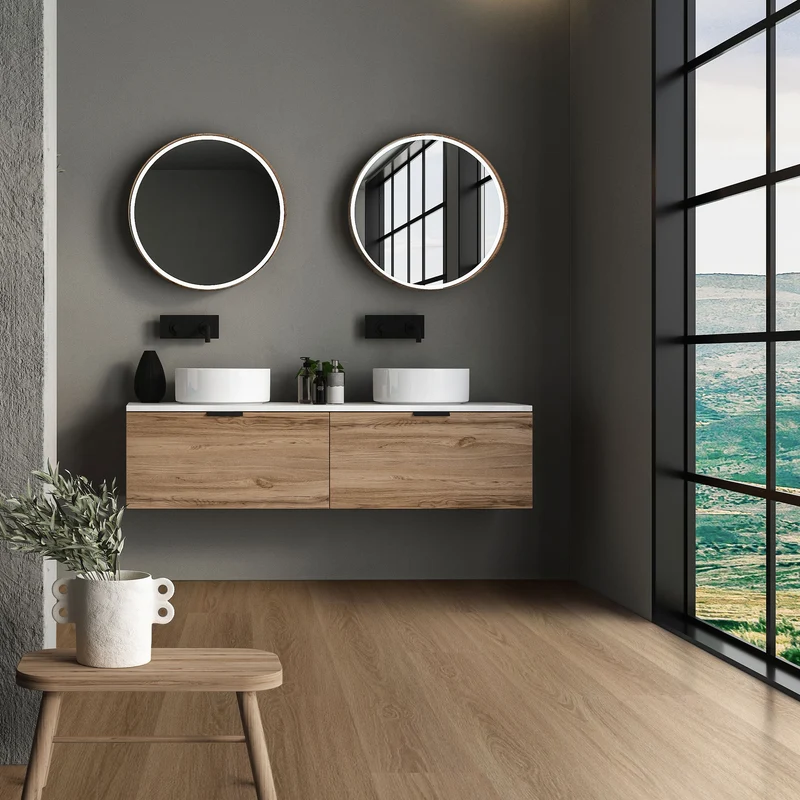 PVC Vinylboden Bodenbelag Set 7 Dielen 4,2mm für 1,54m² mit Klick-System Eiche Golden Hour ML-Design