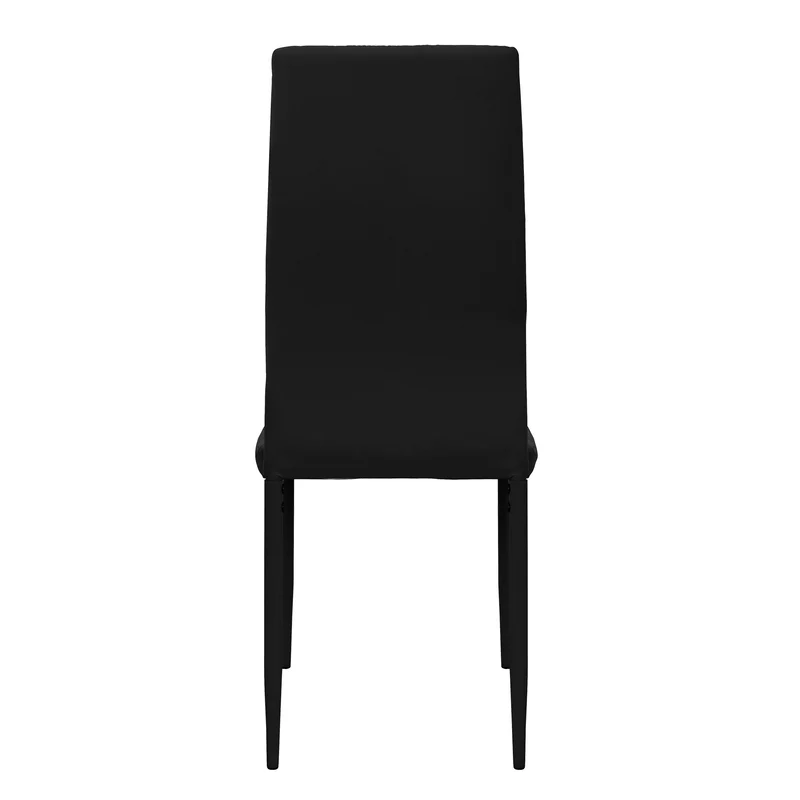 Esszimmerstühle 4er Set, Kunstleder-Bezug, Schwarz, Polsterstuhl mit Metallbeinen ML-Design