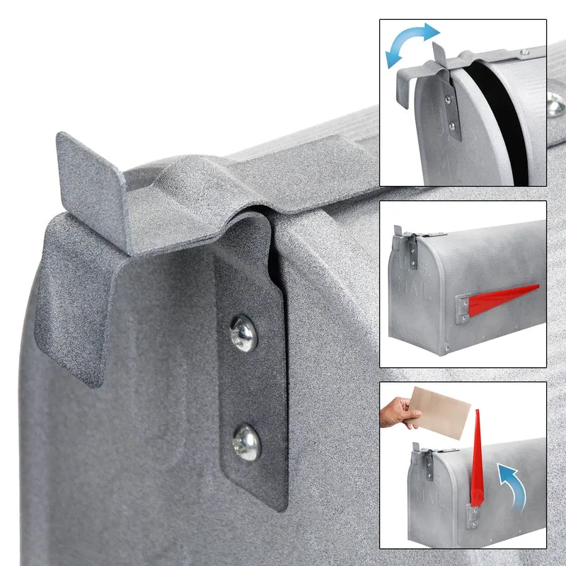 Briefkasten US Mailbox inkl. Wandhalterung Betonoptik aus Aluminium ML-Design