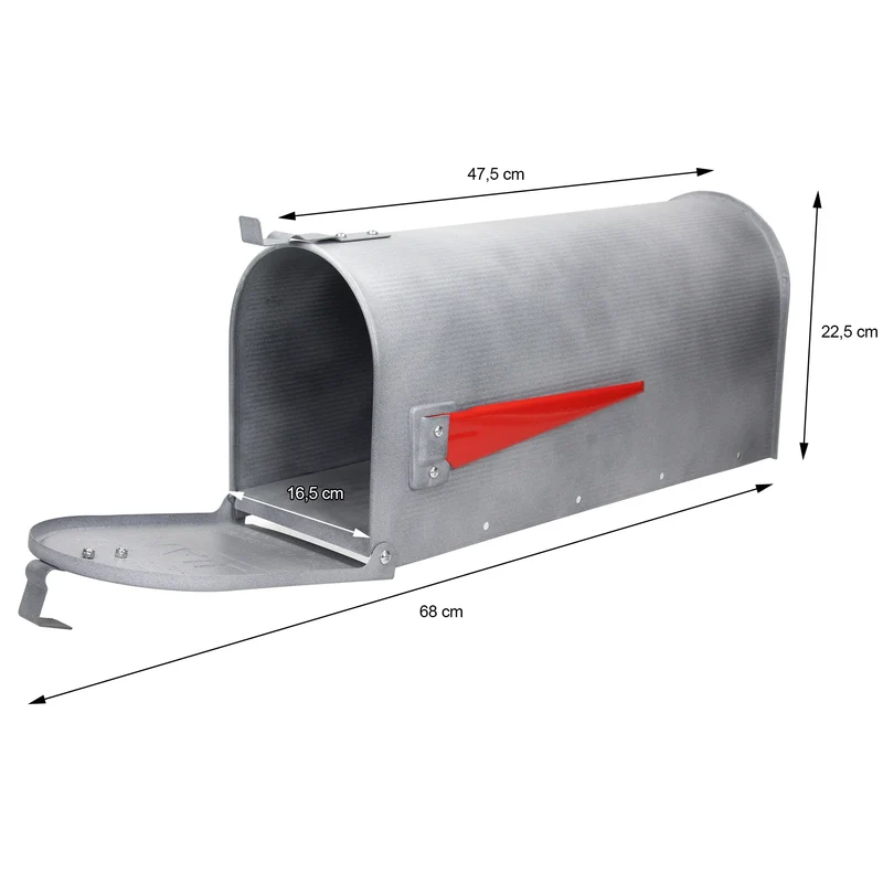 Briefkasten US Mailbox inkl. Wandhalterung Betonoptik aus Aluminium ML-Design