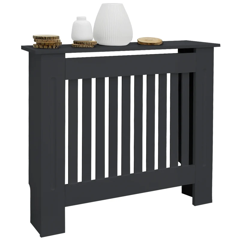 Heizkörperverkleidung 78x19x82 cm Landhaus Anthrazit aus MDF ML-Design