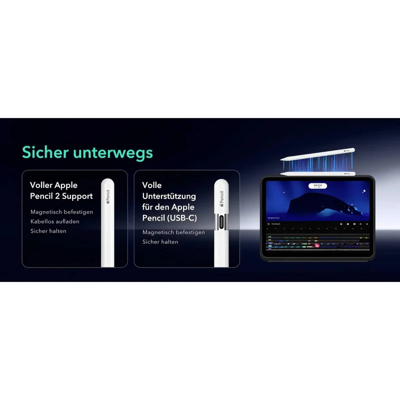 B-Ware ESR Shift Magnetic Case für Apple iPad Air 13" BookCase Schwarz mit Standfunk...