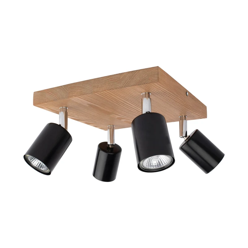 B-Ware Envostar Deckenleuchte Alara Lampe LED Strahler 4-flammig dimmbar braun 25x25cm