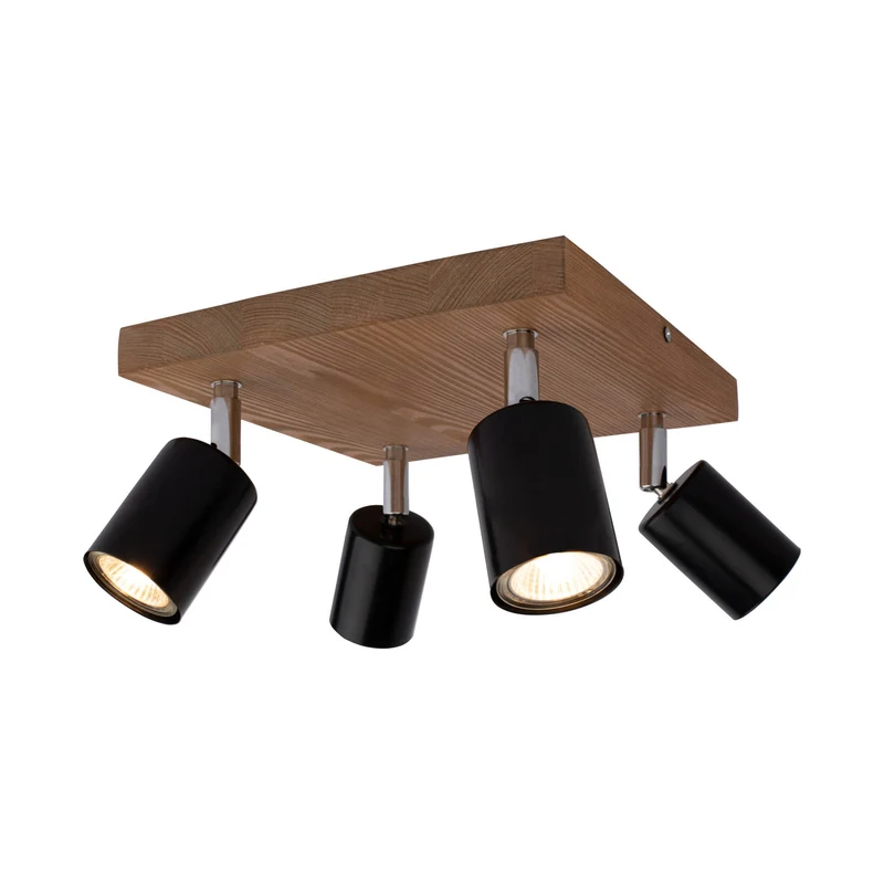 B-Ware Envostar Deckenleuchte Alara Lampe LED Strahler 4-flammig dimmbar braun 25x25cm