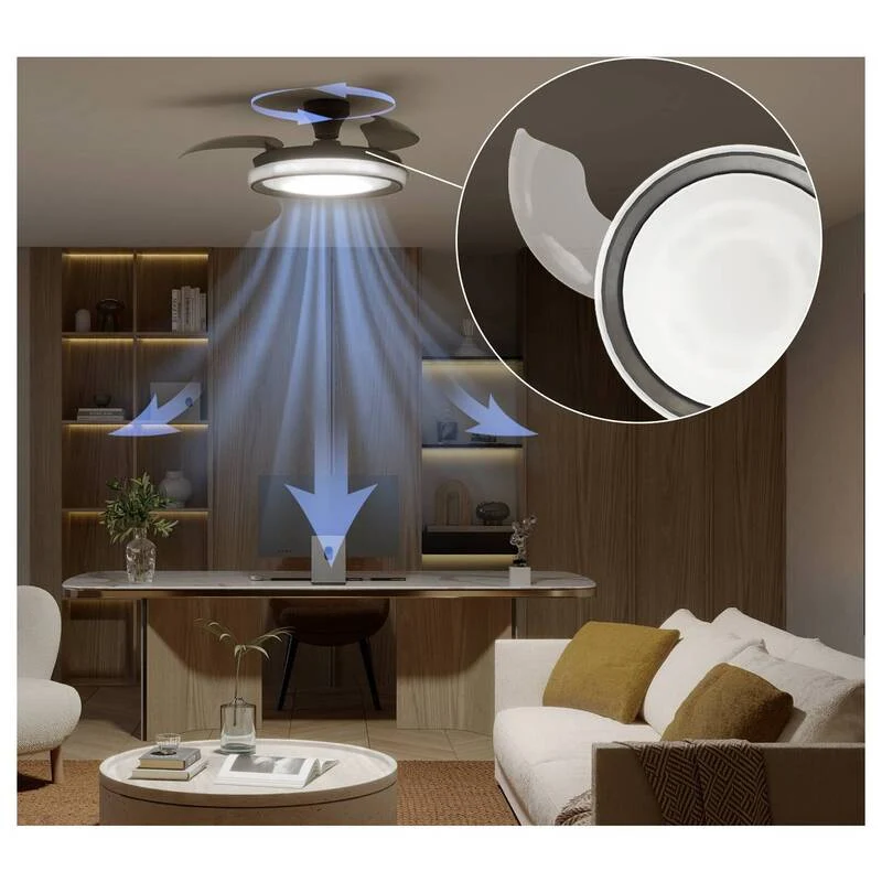 B-Ware Philips LED Deckenventilator 28W Fernbedienung Dimmbar schwarz 170m³/h 3 Flügel