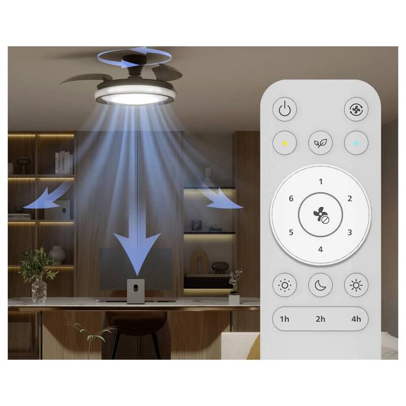 B-Ware Philips LED Deckenventilator 28W Fernbedienung Dimmbar schwarz 170m³/h 3 Flügel