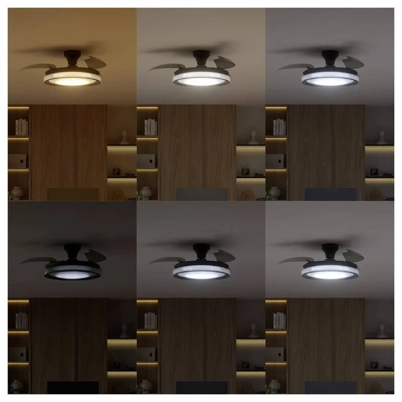 B-Ware Philips LED Deckenventilator 28W Fernbedienung Dimmbar schwarz 170m³/h 3 Flügel