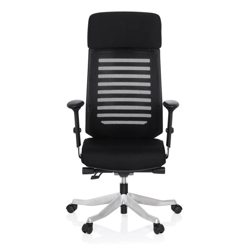 B-Ware hjh OFFICE Bürostuhl ASGON ergonomisch mit Armlehnen schwarz Netzstoff 120kg