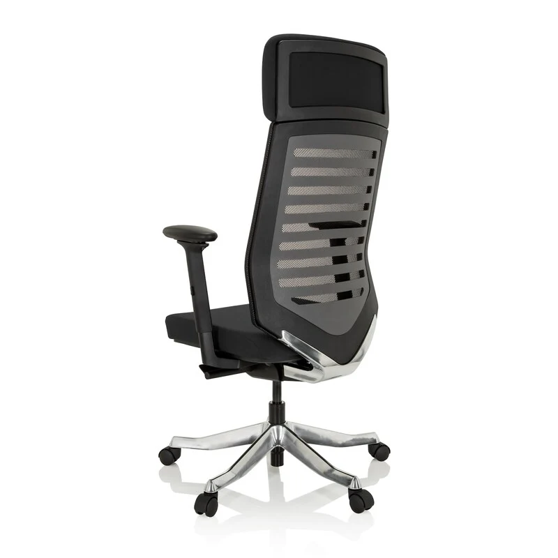 B-Ware hjh OFFICE Bürostuhl ASGON ergonomisch mit Armlehnen schwarz Netzstoff 120kg