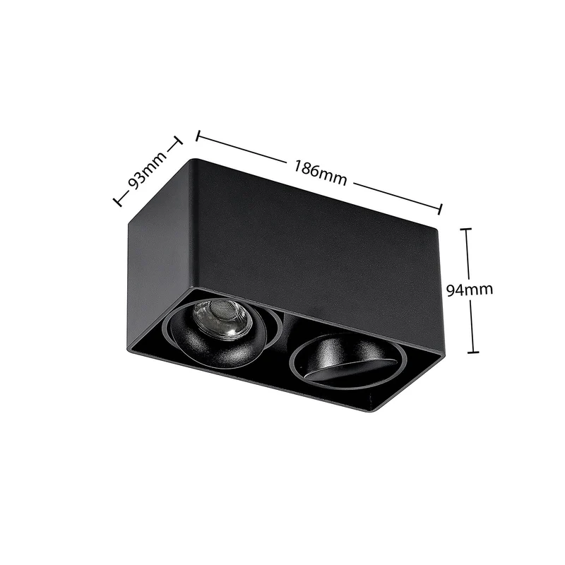 B-Ware Arcchio Downlight Kubika 19 cm schwarz Metall Deckenlampe Lampe Leuchte Spot