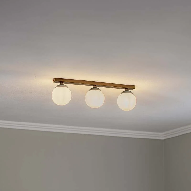 B-Ware Deckenlampe Fatis 3-flammig LED Hängelampe dimmbar schwarz opalglas 60x12cm