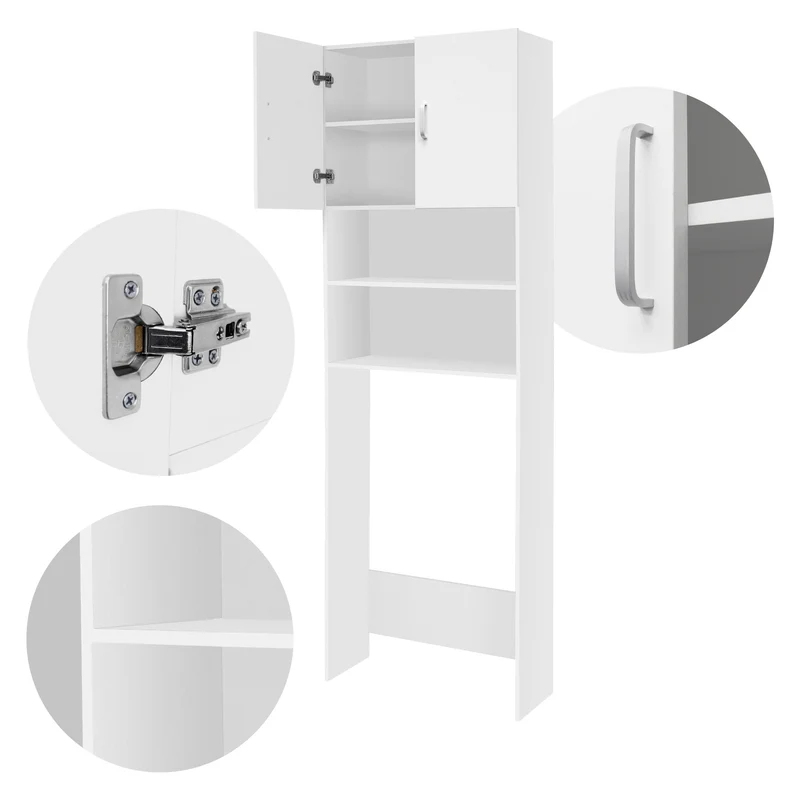 B-Ware Waschmaschinenschrank mit zwei Türen 190x63 cm Weiß