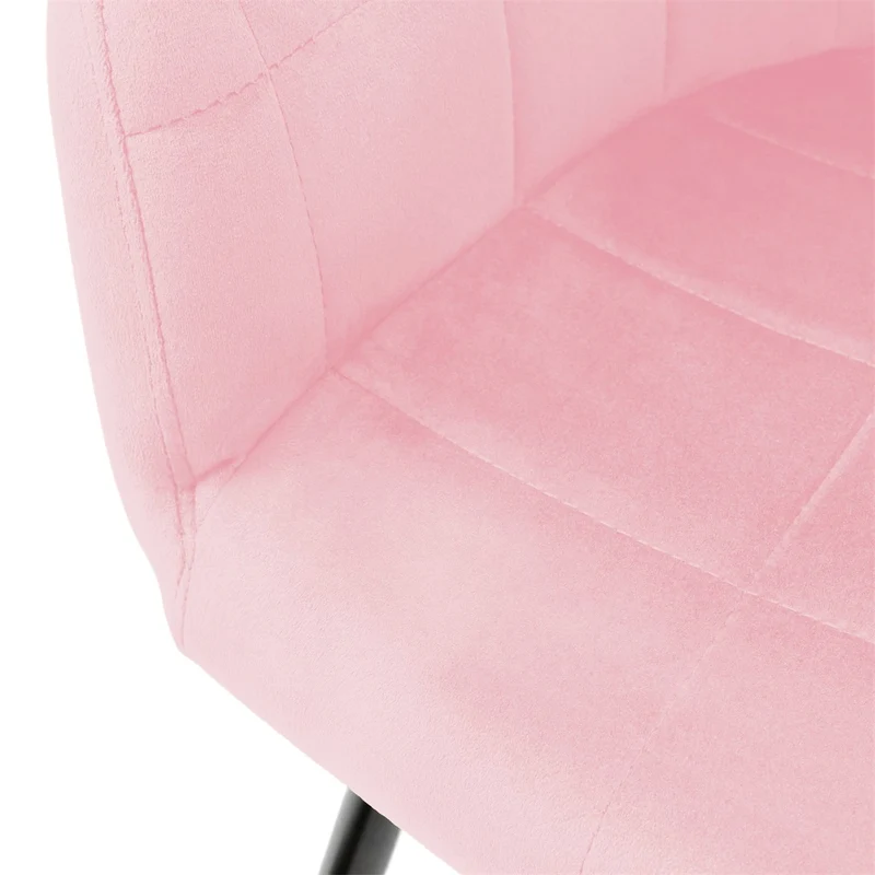 B-Ware Esszimmerstuhl 2er Set mit Rücken- und Armlehnen Rosa Küchenstuhl mit Microfaser-Samtbezug
