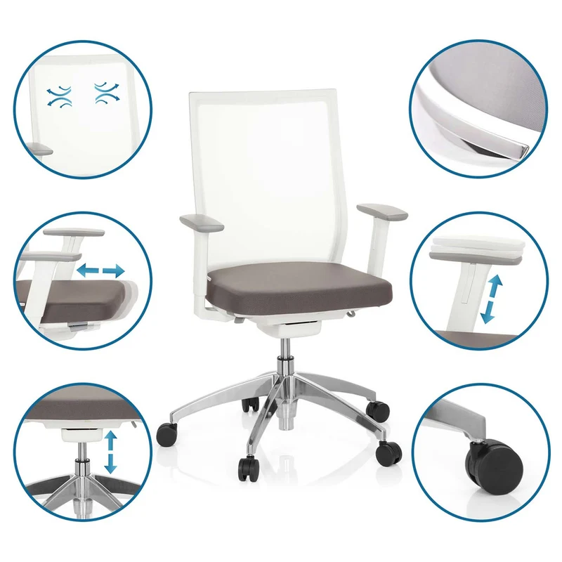 B-Ware hjh OFFICE ASPEN WHITE Bürostuhl Drehstuhl Schreibtischstuhl Schreibtischstuhl