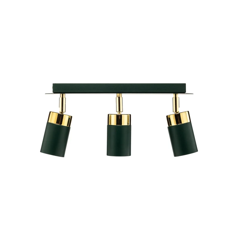 B-Ware Eko-Light Deckenstrahler Joker LED Strahler dimmbar grün gold 3-flammig 45x6cm