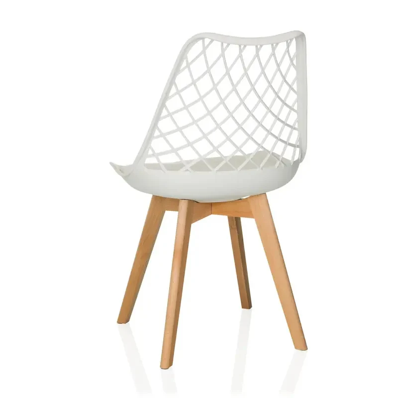 B-Ware hjh LIVING Schalenstuhl Stuhl Esszimmerstuhl weiß Kunststoff Massivholz