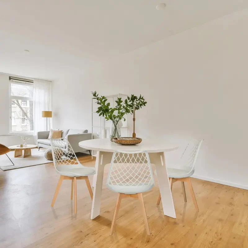 B-Ware hjh LIVING Schalenstuhl Stuhl Esszimmerstuhl weiß Kunststoff Massivholz