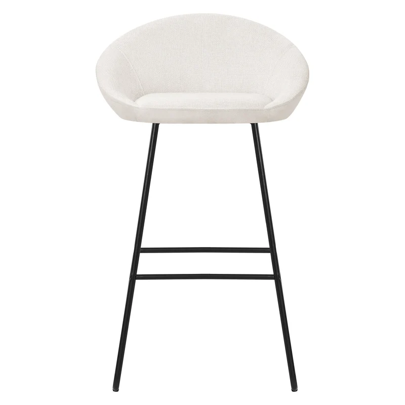 B-Ware Barhocker 2er Set Beige 56x94x50 cm mit Rückenlehne und Fußstütze bis 120 kg ML-Design