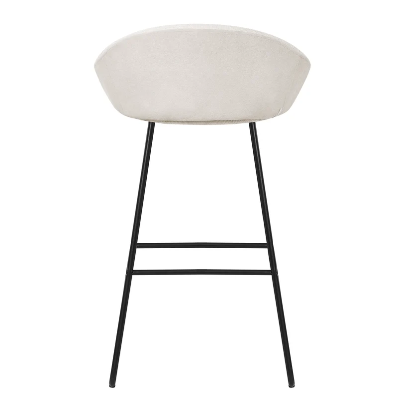 B-Ware Barhocker 2er Set Beige 56x94x50 cm mit Rückenlehne und Fußstütze bis 120 kg ML-Design