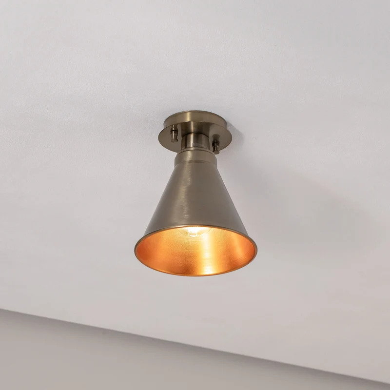 B-Ware Deckenleuchte Berceste N-679 LED Kupfer antik Dimmbar Metall Ø20cm 24cm hoch