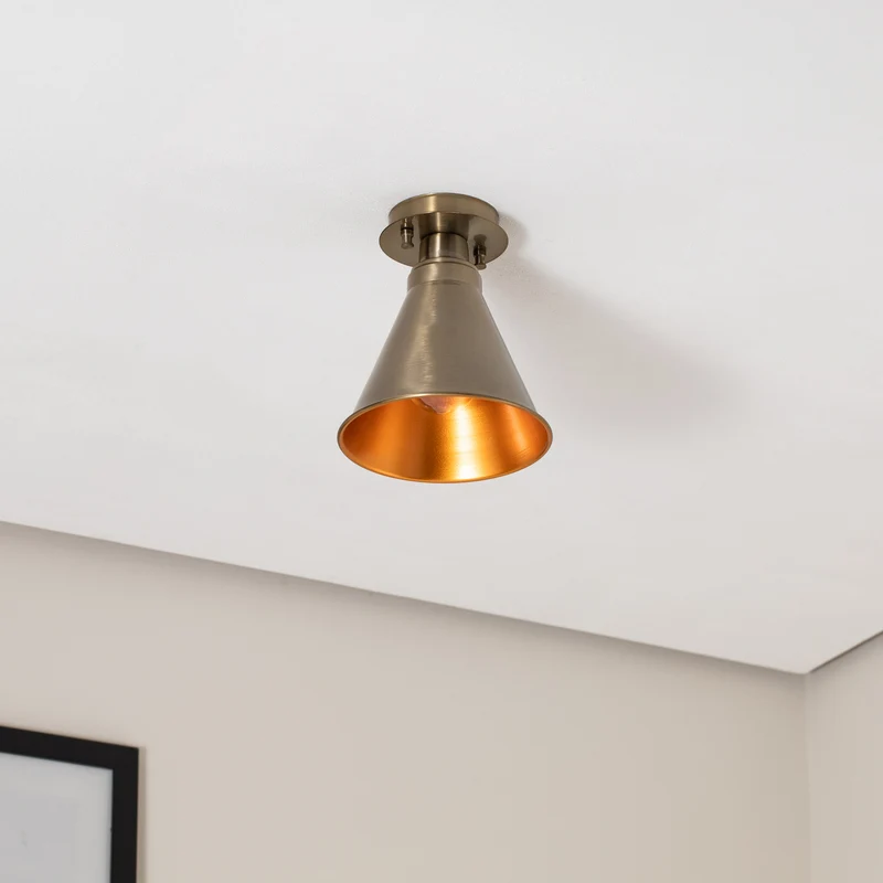 B-Ware Deckenleuchte Berceste N-679 LED Kupfer antik Dimmbar Metall Ø20cm 24cm hoch