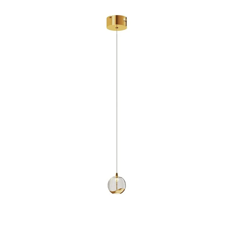 B-Ware Lucande LED-Pendelleuchte Hayley Pendelleuchte Lampe Leuchte Glaskugel 1-fl gold