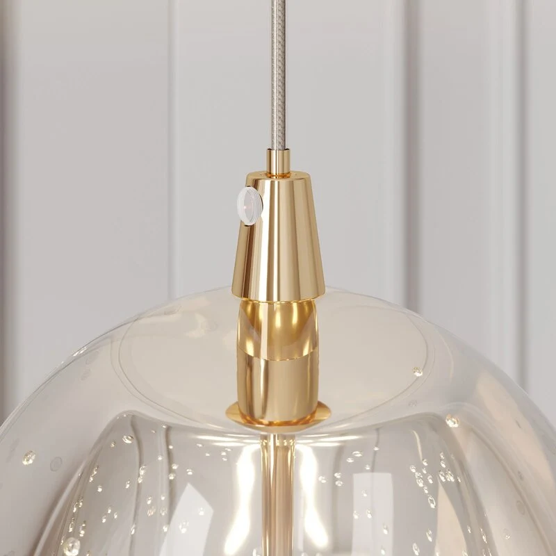 B-Ware Lucande LED-Pendelleuchte Hayley Pendelleuchte Lampe Leuchte Glaskugel 1-fl gold