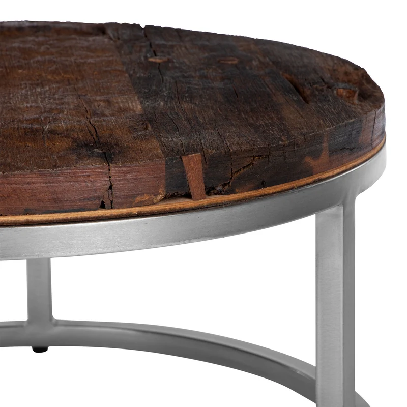 B-Ware Couchtisch Ø 70x35 cm Natur aus Akazienholz WOMO-Design