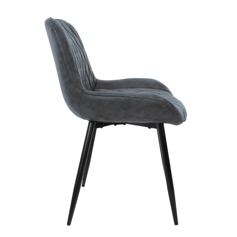 4er Set Esszimmerstühle Anthrazit Kunstlederbezug Küchenstuhl Lounge Wohnzimmer