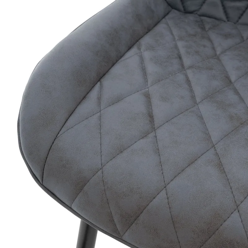 4er Set Esszimmerstühle Anthrazit Kunstlederbezug Küchenstuhl Lounge Wohnzimmer