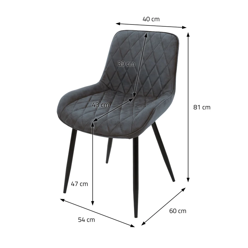 4er Set Esszimmerstühle Anthrazit Kunstlederbezug Küchenstuhl Lounge Wohnzimmer