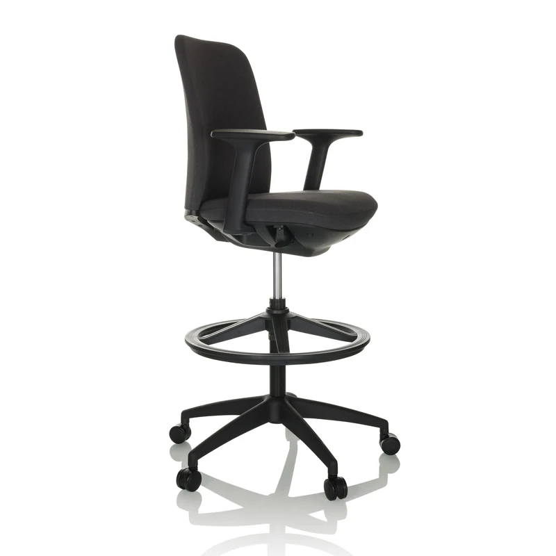 B-Ware hjh OFFICE Arbeitsstuhl Counterstuhl Drehstuhl NESTORA WORK Stoff schwarz