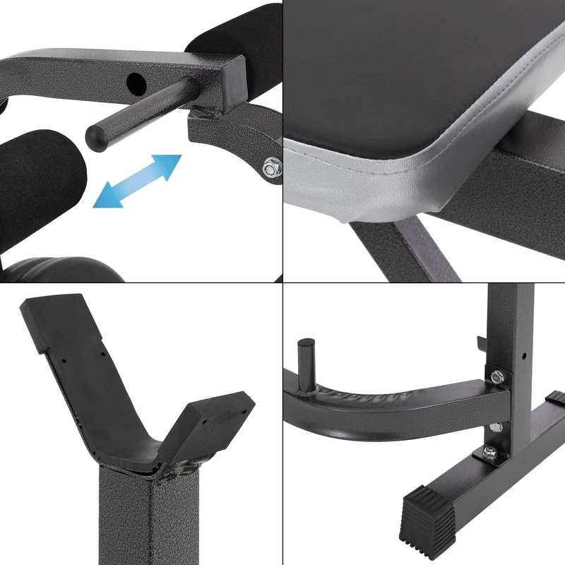 Multifunktion Hantelbank mit Ablage anthrazit aus Metall bis 255 kg